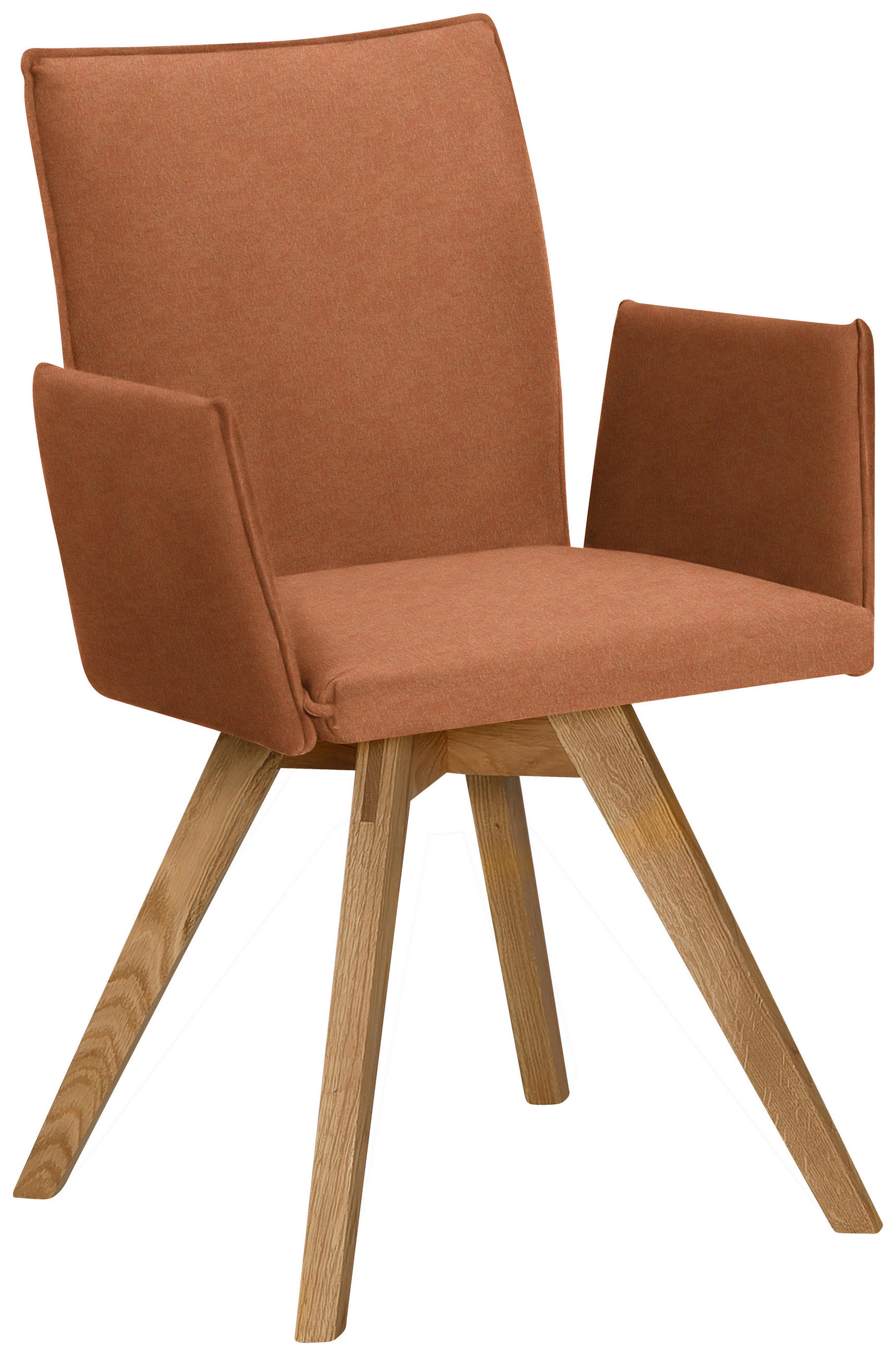 ARMLEHNSTUHL in Holz, Textil Eichefarben, Cognac  - Eichefarben/Cognac, KONVENTIONELL, Holz/Textil (60/91/61cm) - Moderano