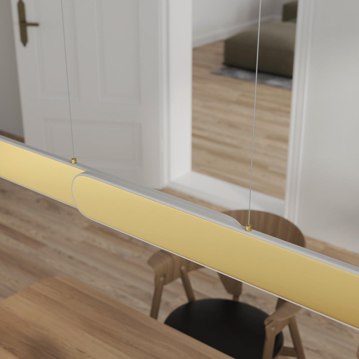 LED-HÄNGELEUCHTE 115/7,5/150 cm  - Messingfarben, Design, Metall (115/7,5/150cm) - Dieter Knoll