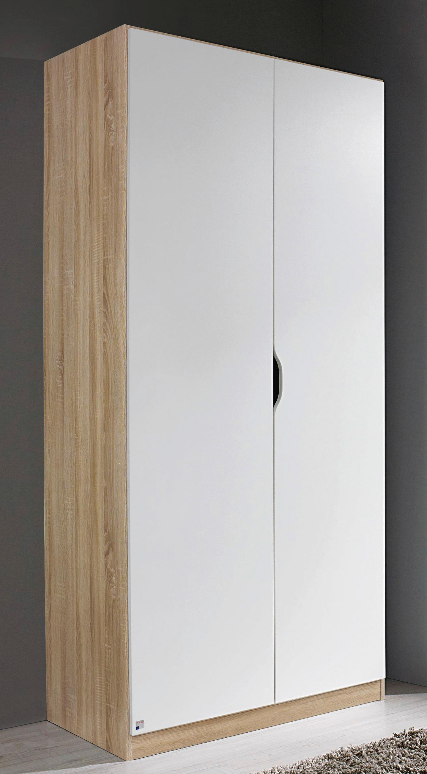 DREHTÜRENSCHRANK in Weiß, Sonoma Eiche - Eichefarben/Weiß, MODERN, Holzwerkstoff (91/197/54cm) - Rauch Möbel