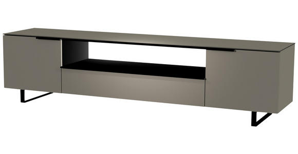 LOWBOARD Grau, Schwarz  - Schwarz/Grau, Design, Glas/Holzwerkstoff (210/51/45cm) - Moderano