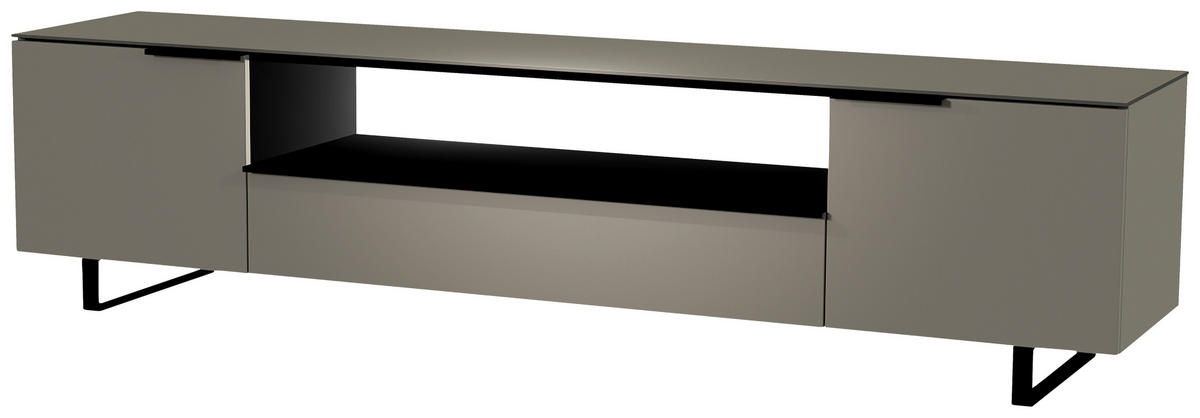 LOWBOARD Grau, Schwarz  210/51/45 cm  - Schwarz/Grau, Design, Glas/Holzwerkstoff (210/51/45cm) - Moderano
