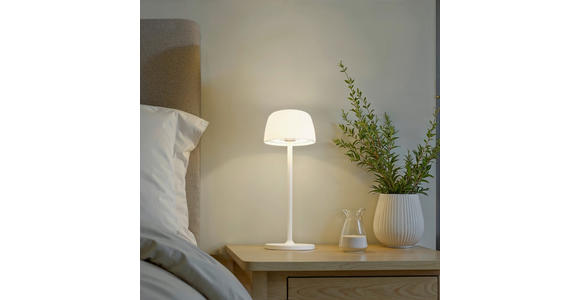 AKKU-TISCHLEUCHTE Las Vegas 10,5/27 cm  - Transparent/Weiß, Design, Kunststoff/Metall (10,5/27cm) - Novel