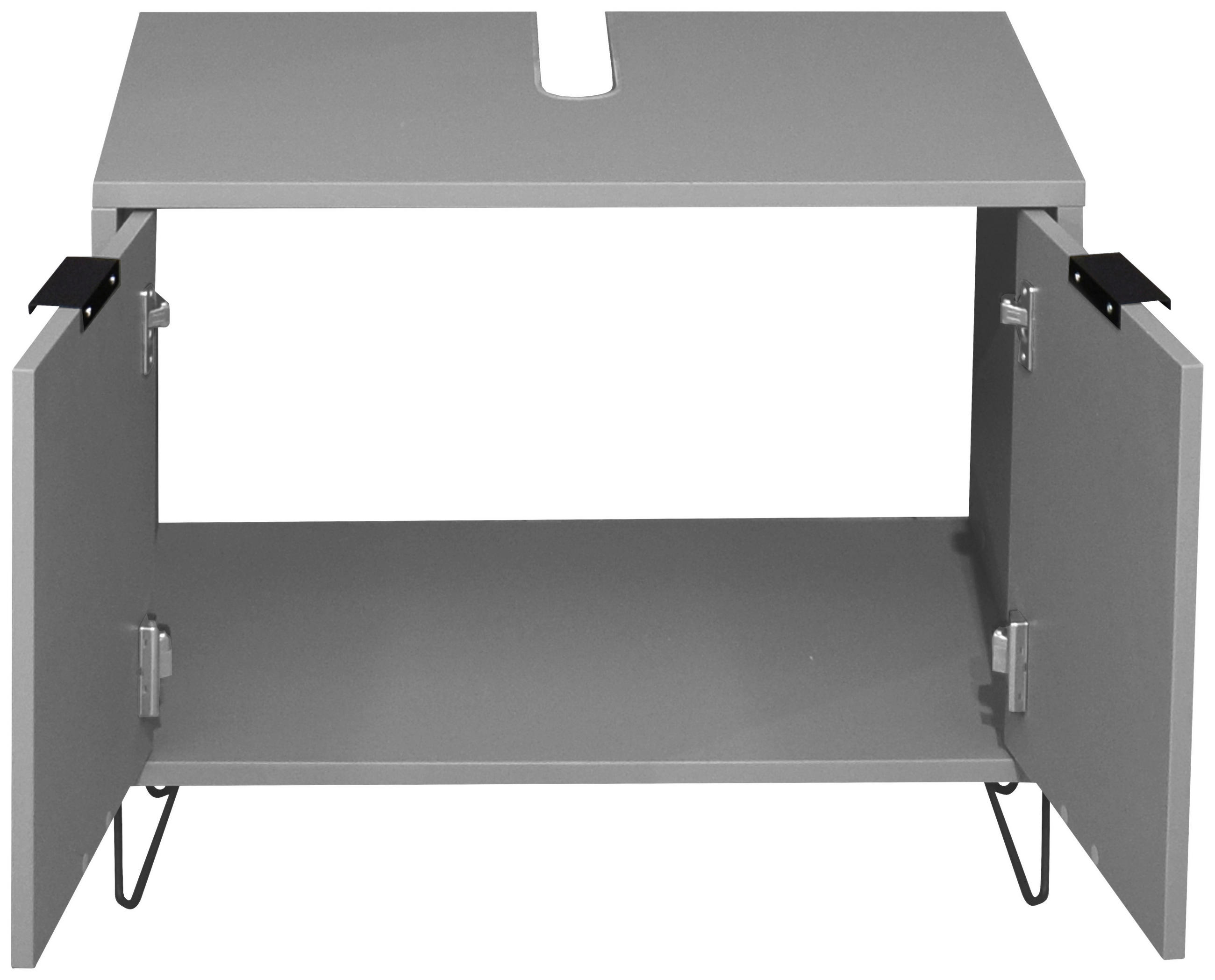 WASCHBECKENUNTERSCHRANK 71/58/45 cm  - Schwarz/Grau, MODERN, Holzwerkstoff/Metall (71/58/45cm) - Livetastic
