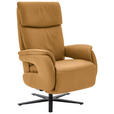 RELAXSESSEL in Leder Currygelb  - Currygelb/Schwarz, Design, Leder/Metall (70/117/85cm) - Dieter Knoll