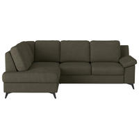 ECKSOFA in Flachgewebe Dunkelgrün  - Dunkelgrün/Schwarz, Konventionell, Textil/Metall (170/242cm) - Cotta