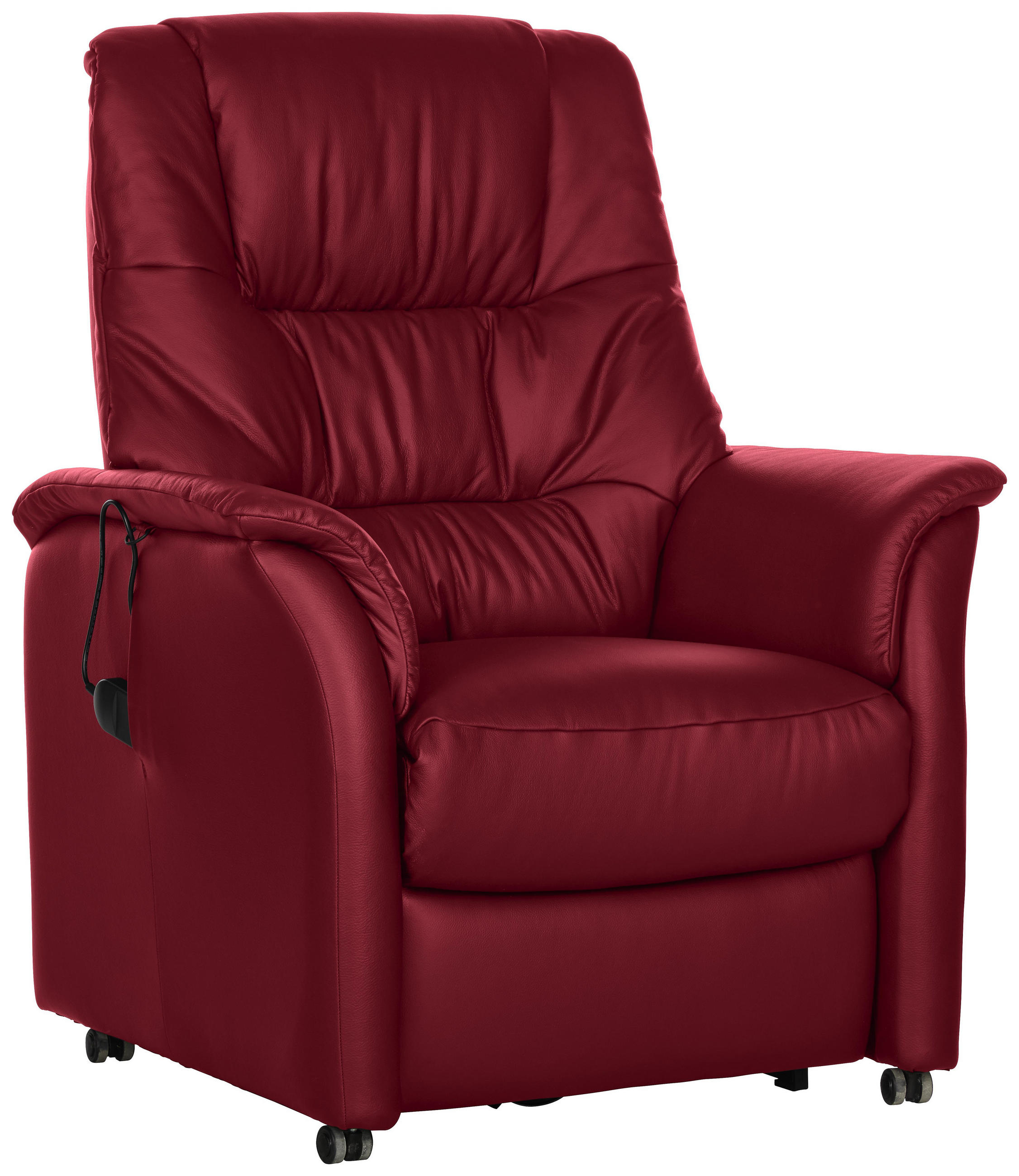 Fernsehsessel in Textil, Leder Rot