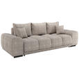 BIGSOFA Chenille Grau  - Schwarz/Grau, KONVENTIONELL, Kunststoff/Textil (266/89/104cm) - Carryhome