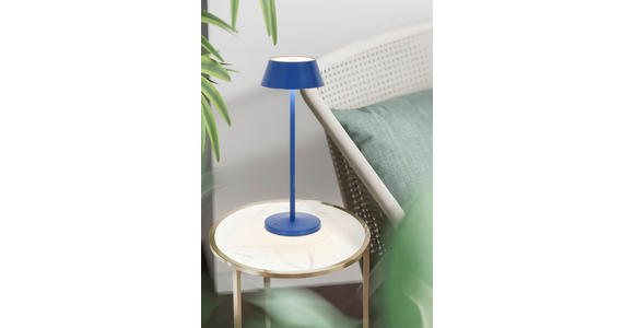 AKKU-TISCHLEUCHTE 11/30 cm  - Blau/Schwarz, Trend, Kunststoff/Metall (11/30cm) - Novel