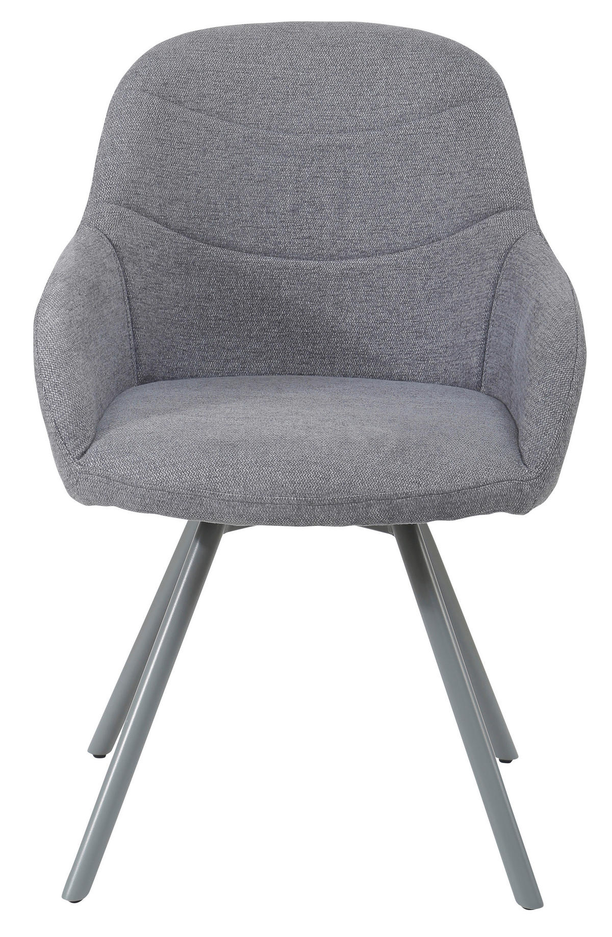 STOL, kovina, tekstil siva  - siva, Design, kovina/tekstil (57/84,5/61cm) - Carryhome