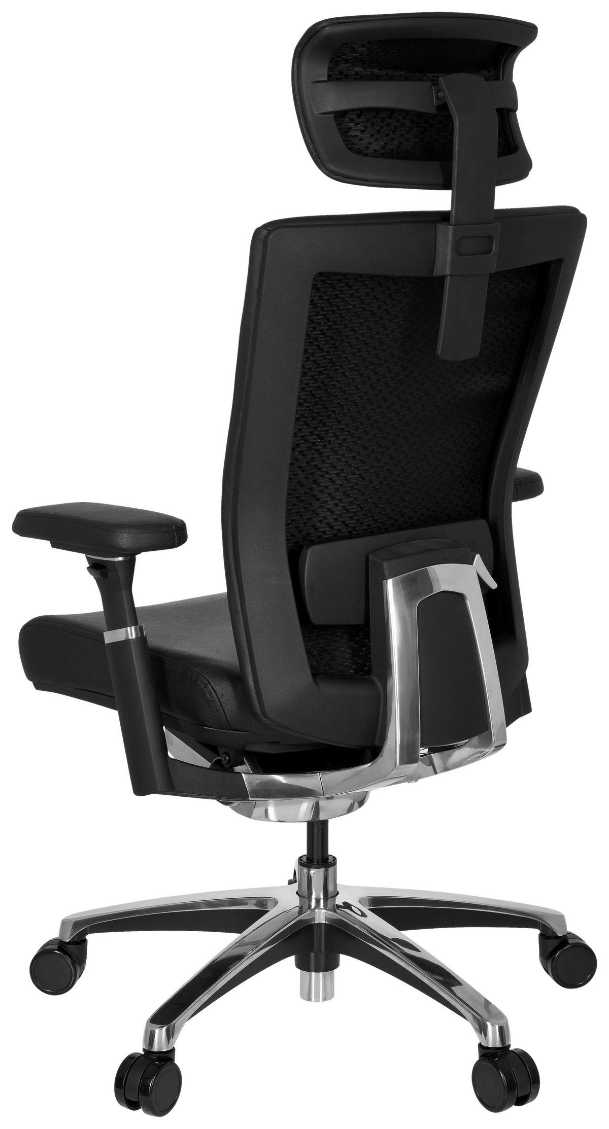 DREHSTUHL  in Schwarz  - Chromfarben/Schwarz, MODERN, Leder/Kunststoff (57/106/52cm) - MID.YOU