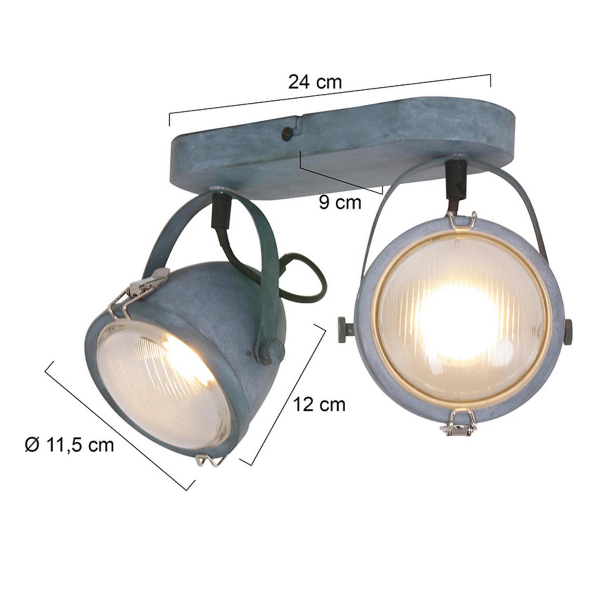 WANDLEUCHTE - Grau, Trend, Glas/Metall (11,5/19/31cm)