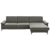 ECKSOFA in Echtleder Grau  - Schwarz/Grau, Design, Leder/Metall (334/176cm) - Dieter Knoll
