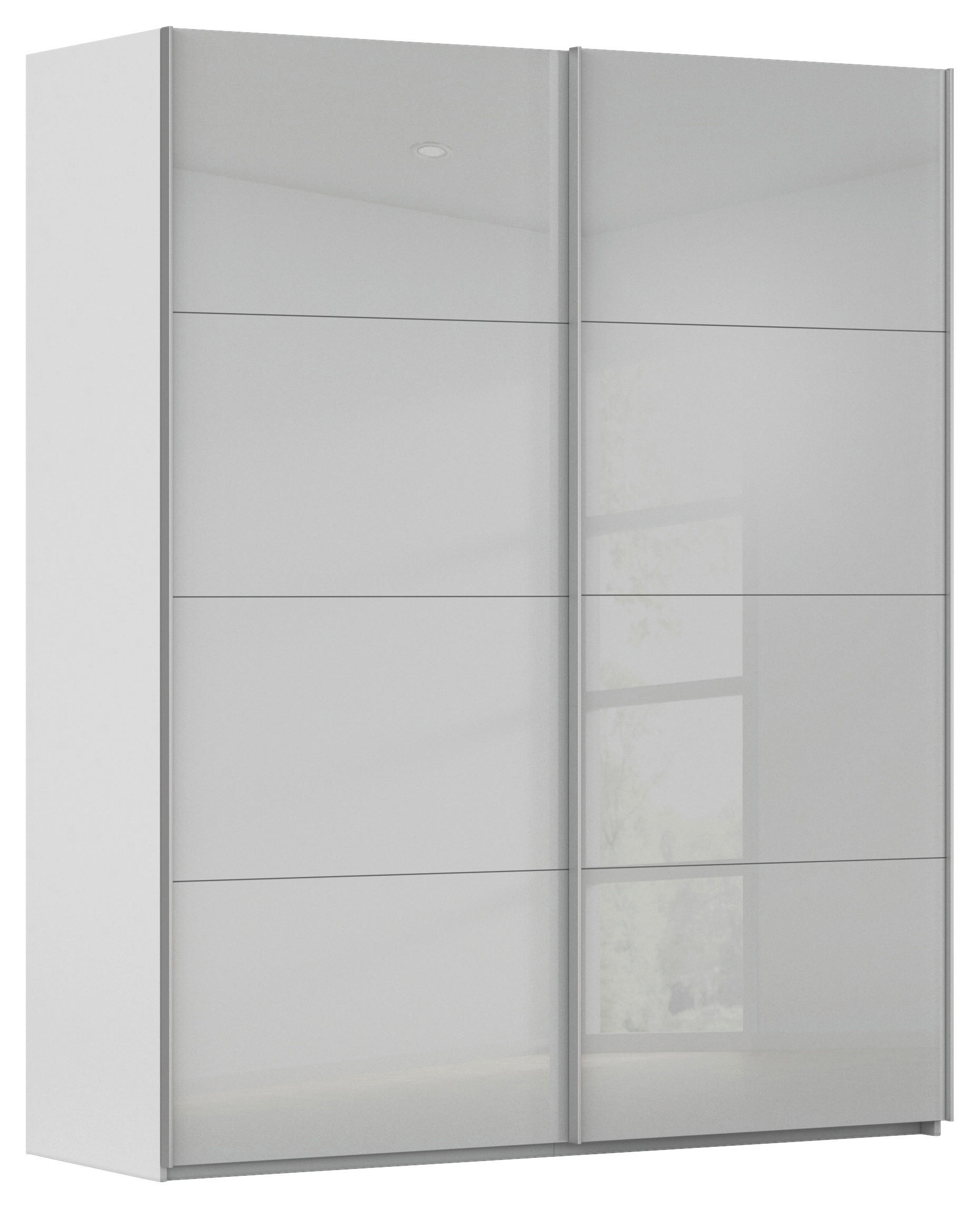 SCHWEBETÜRENSCHRANK 181/223/68 cm 2-türig Seidengrau  - Seidengrau/Alufarben, Design, Glas/Holzwerkstoff (181/223/68cm) - Xora