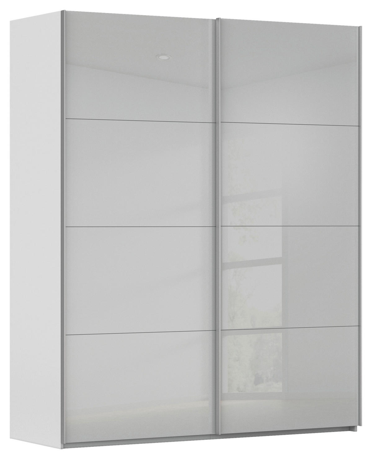 SCHWEBETÜRENSCHRANK 181/223/68 cm 2-türig Seidengrau  - Seidengrau/Alufarben, Design, Glas/Holzwerkstoff (181/223/68cm) - Xora