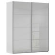 SCHWEBETÜRENSCHRANK 181/223/68 cm 2-türig Seidengrau  - Seidengrau/Alufarben, Design, Glas/Holzwerkstoff (181/223/68cm) - Xora