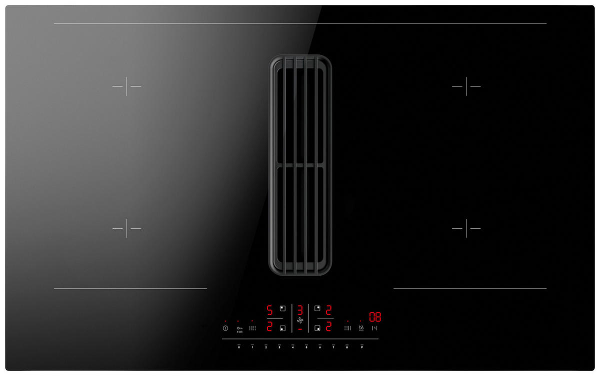 KOCHFELD-DUNSTABZUG-KOMBI DHKI 752 800 C  - Schwarz, Basics, Glas (83/20/51,5cm) - Amica