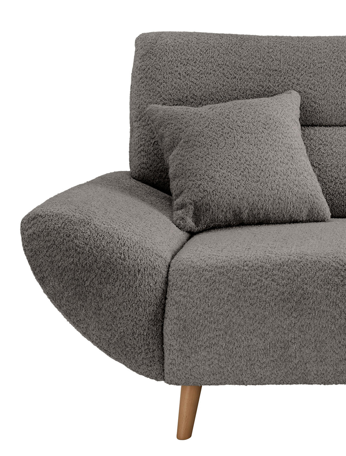 3-SITZER-SOFA in Bouclé Anthrazit  - Wildeiche/Anthrazit, KONVENTIONELL, Holz/Textil (205/81/90cm) - MID.YOU