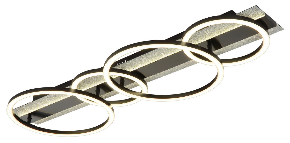 LED-DECKENLEUCHTE 86,2/30/8,8 cm   - Silberfarben/Schwarzchrom, Design, Kunststoff/Metall (86,2/30/8,8cm) - Globo