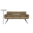 SITZBANK 200/91/70 cm Echtleder Schwarz, Taupe  - Taupe/Schwarz, Design, Leder/Metall (200/91/70cm) - Dieter Knoll