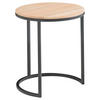BEISTELLTISCH 39/39/48 cm Eiche Bianco rund  - Eiche Bianco/Schwarz, Design, Holz/Metall (39/39/48cm) - Johann Jakob