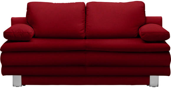 SCHLAFSOFA Flachgewebe Dunkelrot - Chromfarben/Dunkelrot, Design, Textil/Metall (194/96/86cm) - Novel