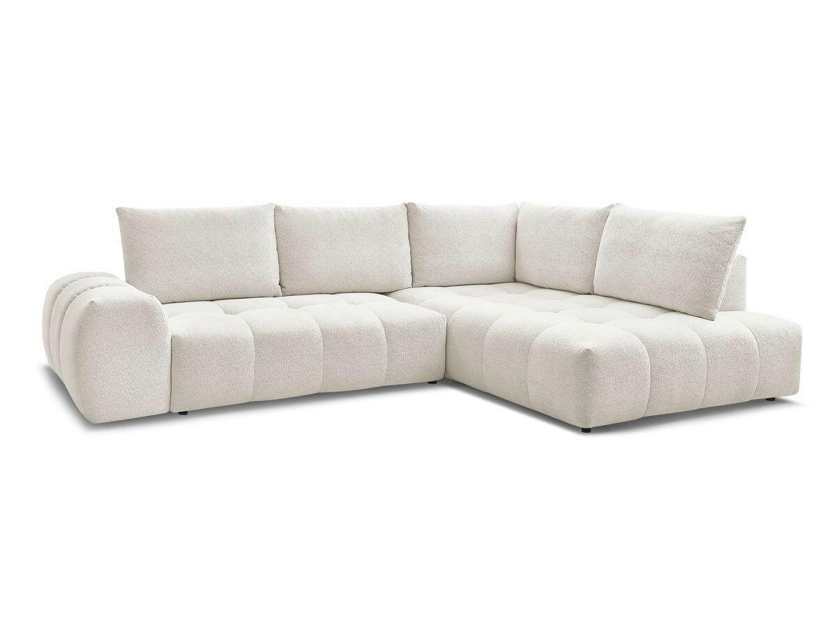 ECKSCHLAFSOFA EVEREST  mit Rücken echt, Armteil links, Armteil rechts Flachgewebe Weiß  - Schwarz/Weiß, MODERN, Kunststoff/Textil (320/212cm)