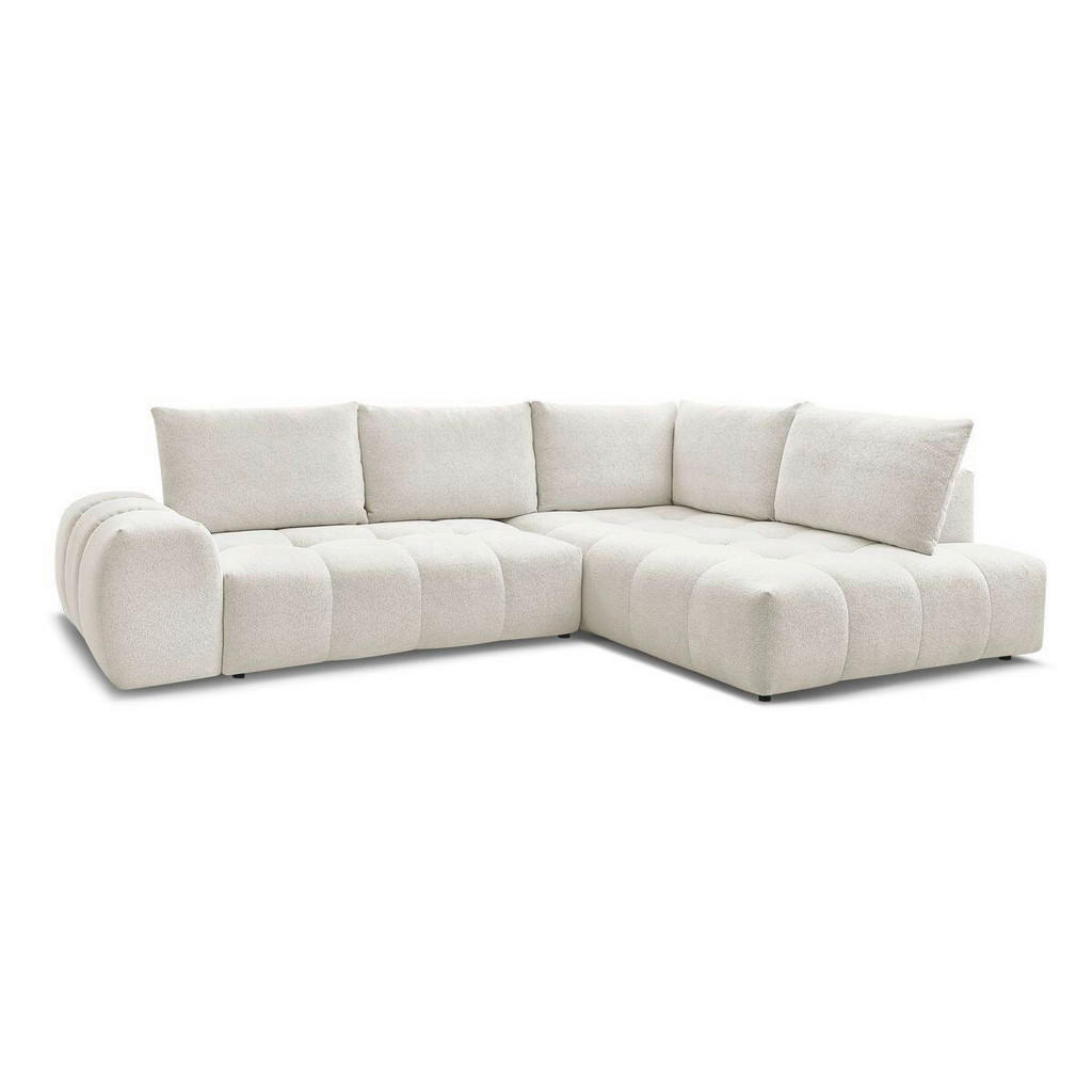 Thumbnail - Eckschlafsofa Everest, Weiß, Textil, Buche, Kiefer, 3-Sitzer, Füllung: Komfortschaum, 320x212 cm, Armteil rechts, Rücken...