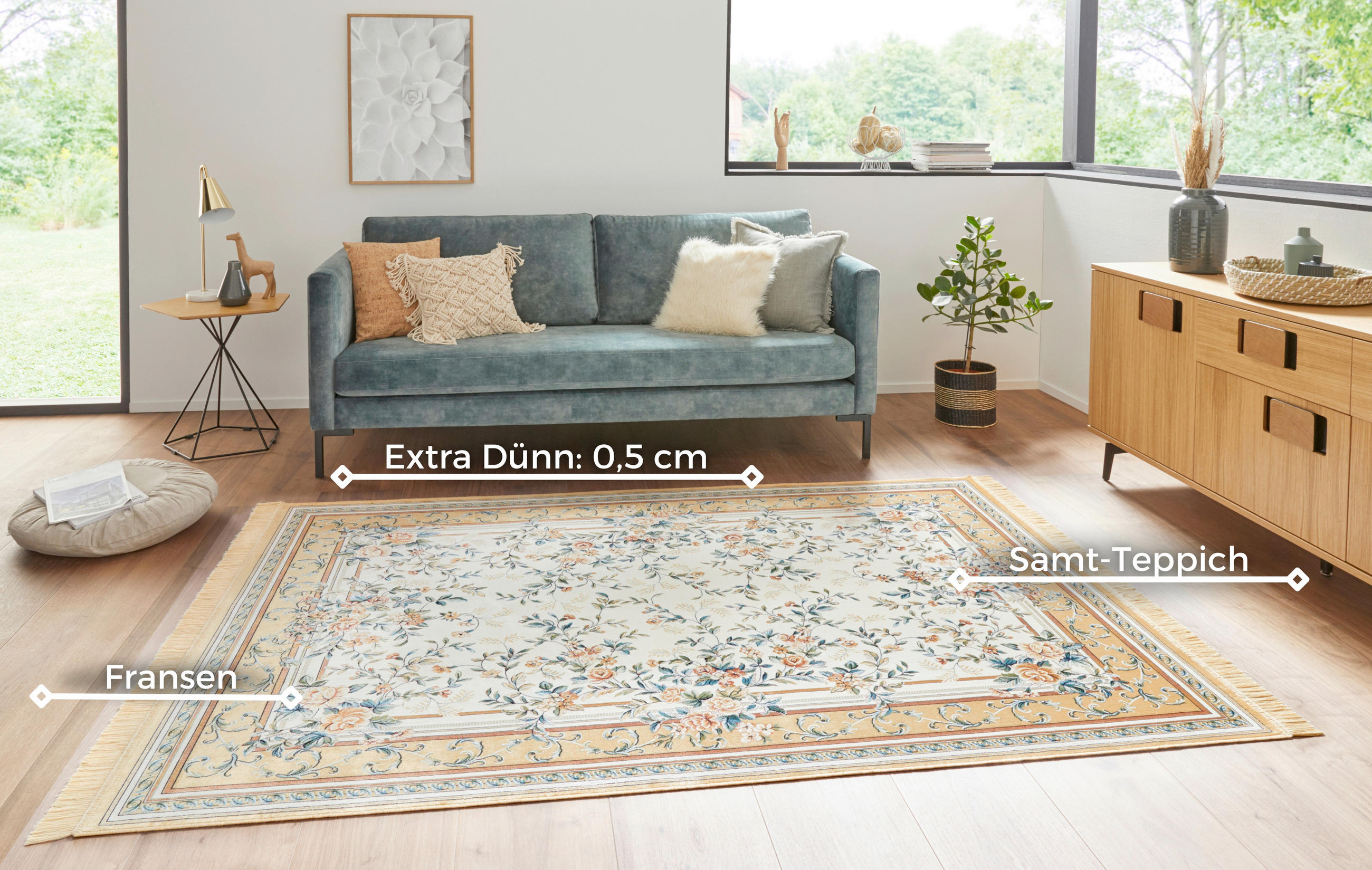 VINTAGE-TEPPICH 195/300 cm Naveh Creme, Sandfarben  - Sandfarben/Creme, Basics, Textil (195/300cm)