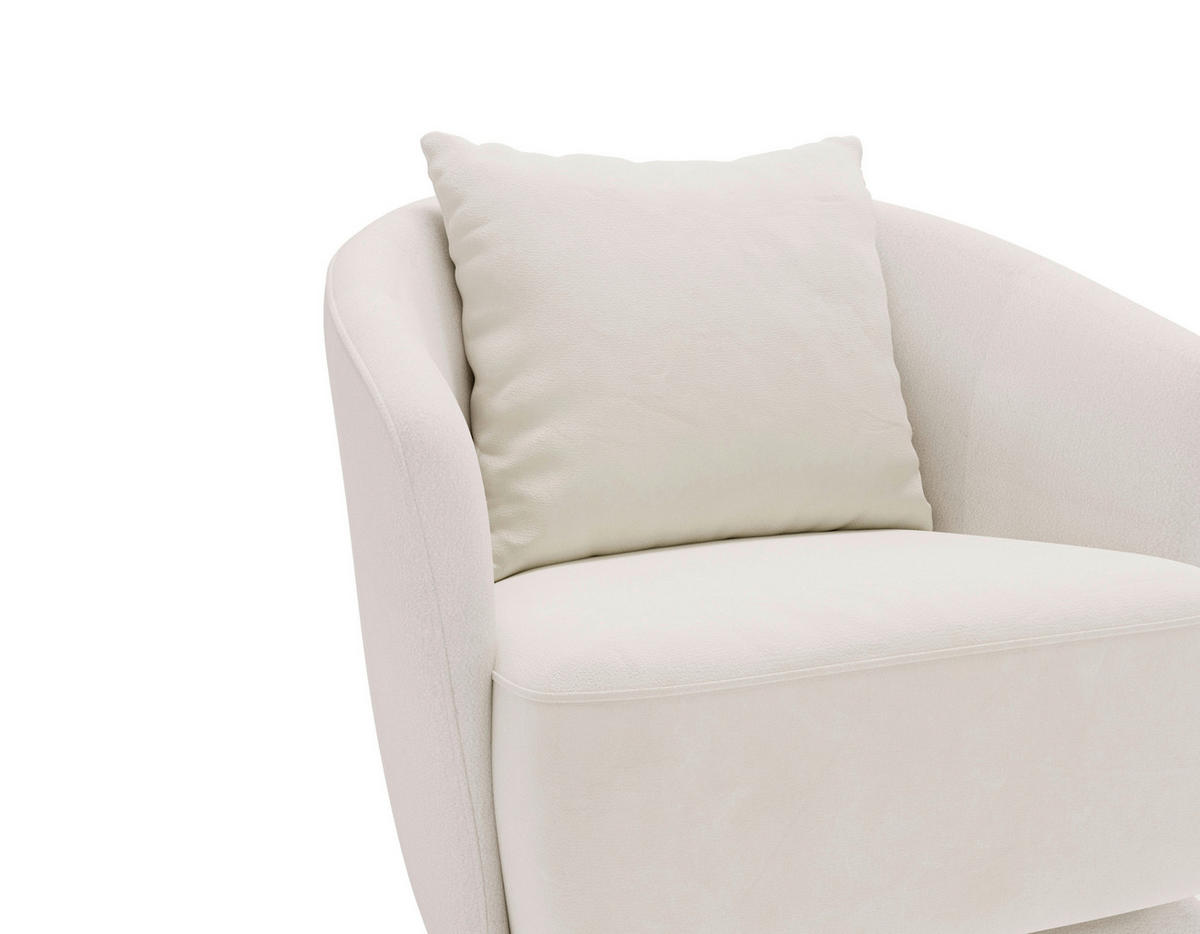 SESSEL in Plüsch, Bouclé Beige  - Beige/Schwarz, Design, Textil/Metall (83/80/75cm) - Livetastic