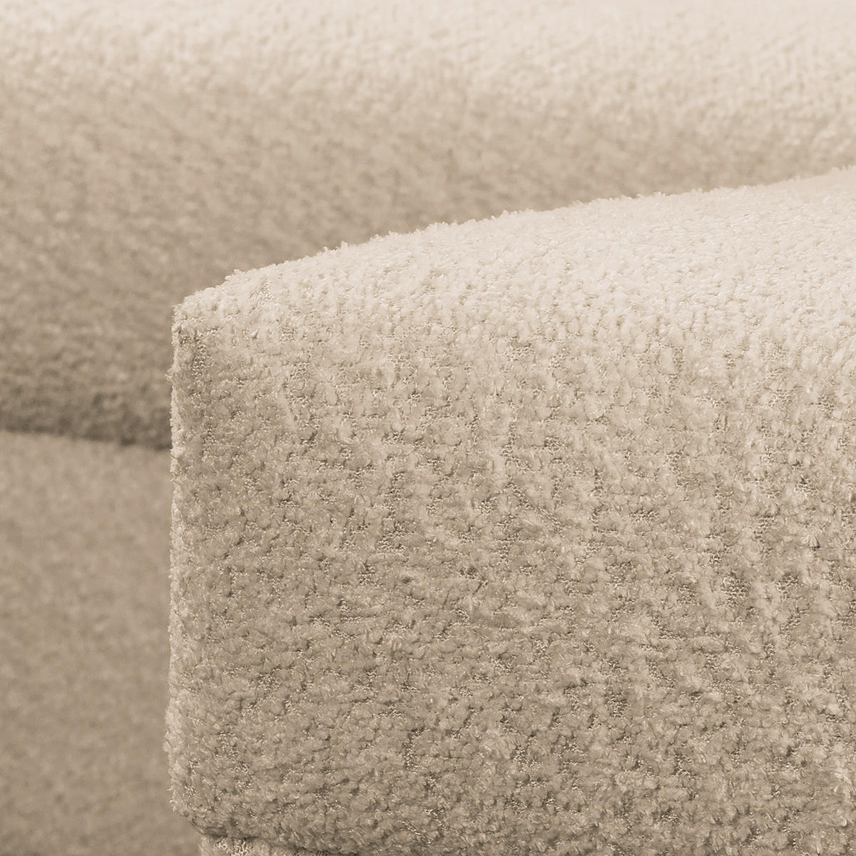 ECKSOFA Ariella Weiß Bouclé  - Naturfarben/Weiß, Design, Holz/Textil (231/161cm) - Livetastic