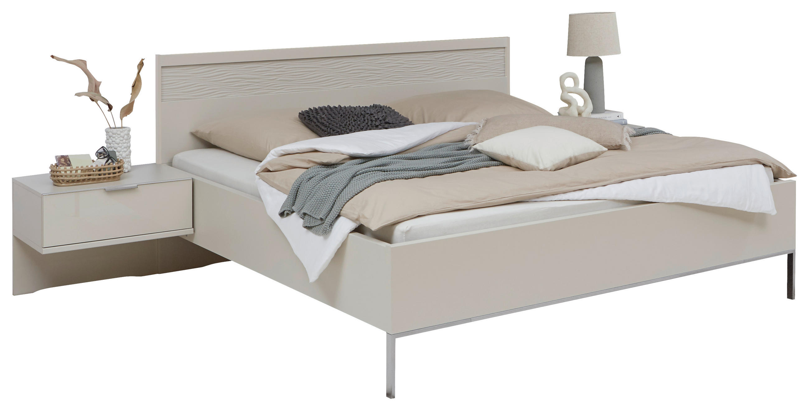 BETTANLAGE 180/200 cm  in Champagner   - Champagner, Design, Glas/Holzwerkstoff (180/200cm) - Dieter Knoll