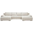 WOHNLANDSCHAFT in Cord Naturfarben  - Chromfarben/Naturfarben, KONVENTIONELL, Kunststoff/Textil (180/376/180cm) - Carryhome