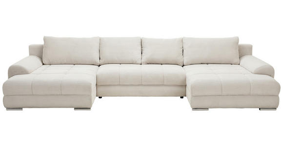 WOHNLANDSCHAFT in Cord Naturfarben  - Chromfarben/Naturfarben, KONVENTIONELL, Kunststoff/Textil (180/376/180cm) - Carryhome