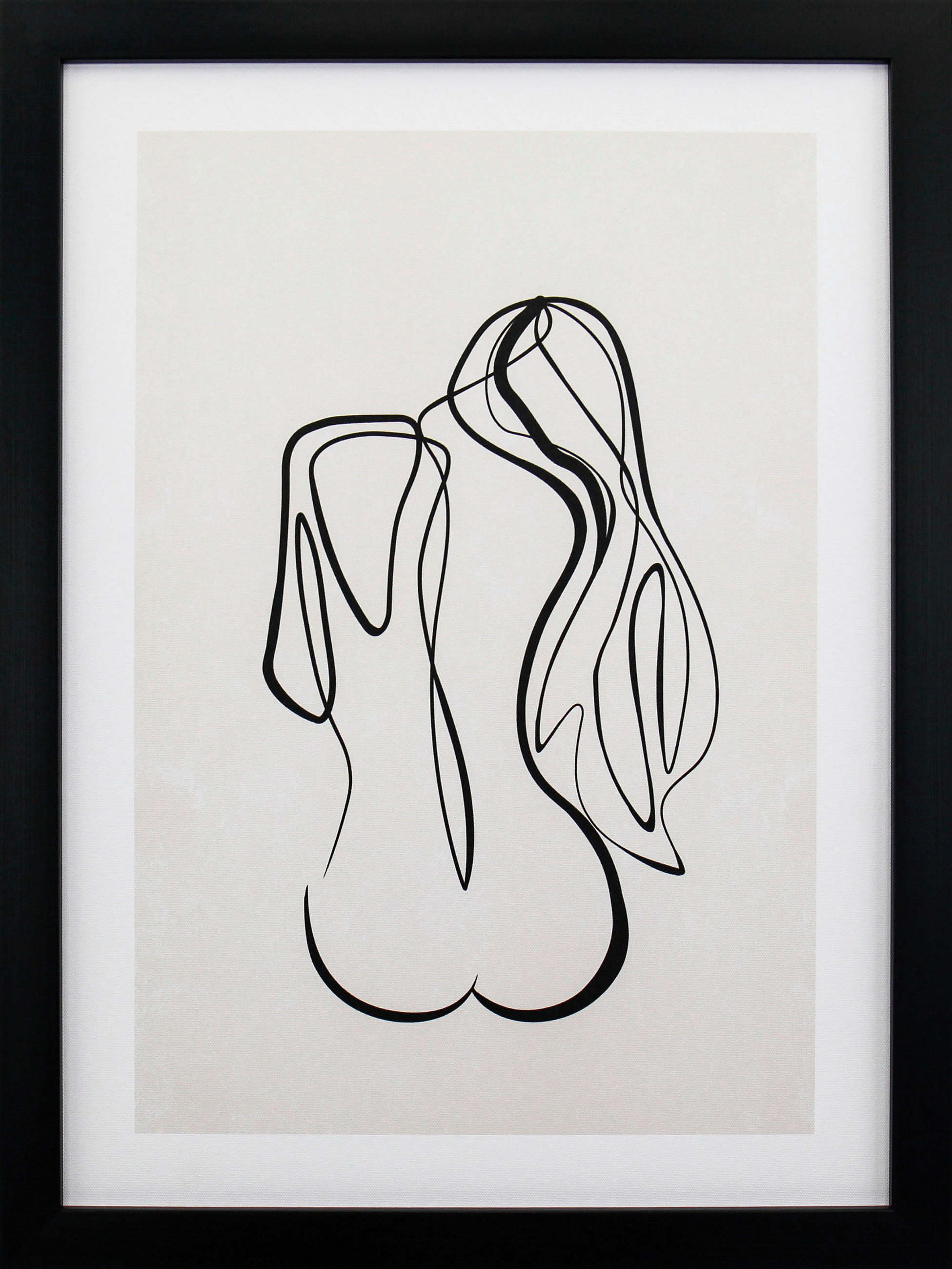KUNSTDRUCK Frauen 45/60 cm  - Beige/Schwarz, Trend, Holzwerkstoff/Kunststoff (45/60cm) - Monee