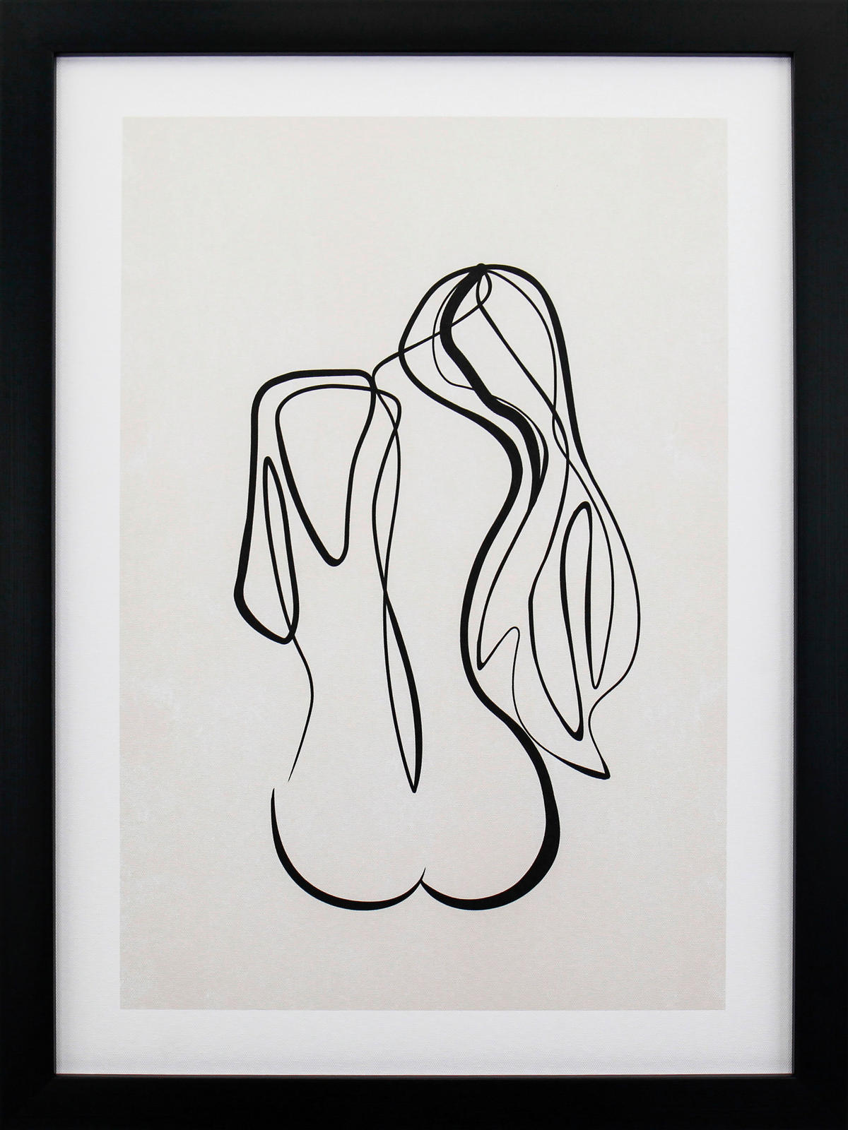 KUNSTDRUCK Frauen 45/60 cm  - Beige/Schwarz, Trend, Holzwerkstoff/Kunststoff (45/60cm) - Monee