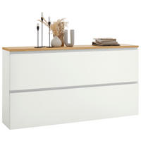 HÄNGESCHUHSCHRANK Balkeneiche furniert Weiß, Eichefarben  - Eichefarben/Alufarben, Design, Holz/Holzwerkstoff (160/83/31cm) - Dieter Knoll