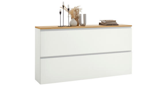 HÄNGESCHUHSCHRANK Balkeneiche furniert Weiß, Eichefarben  - Eichefarben/Alufarben, Design, Holz/Holzwerkstoff (160/83/31cm) - Dieter Knoll