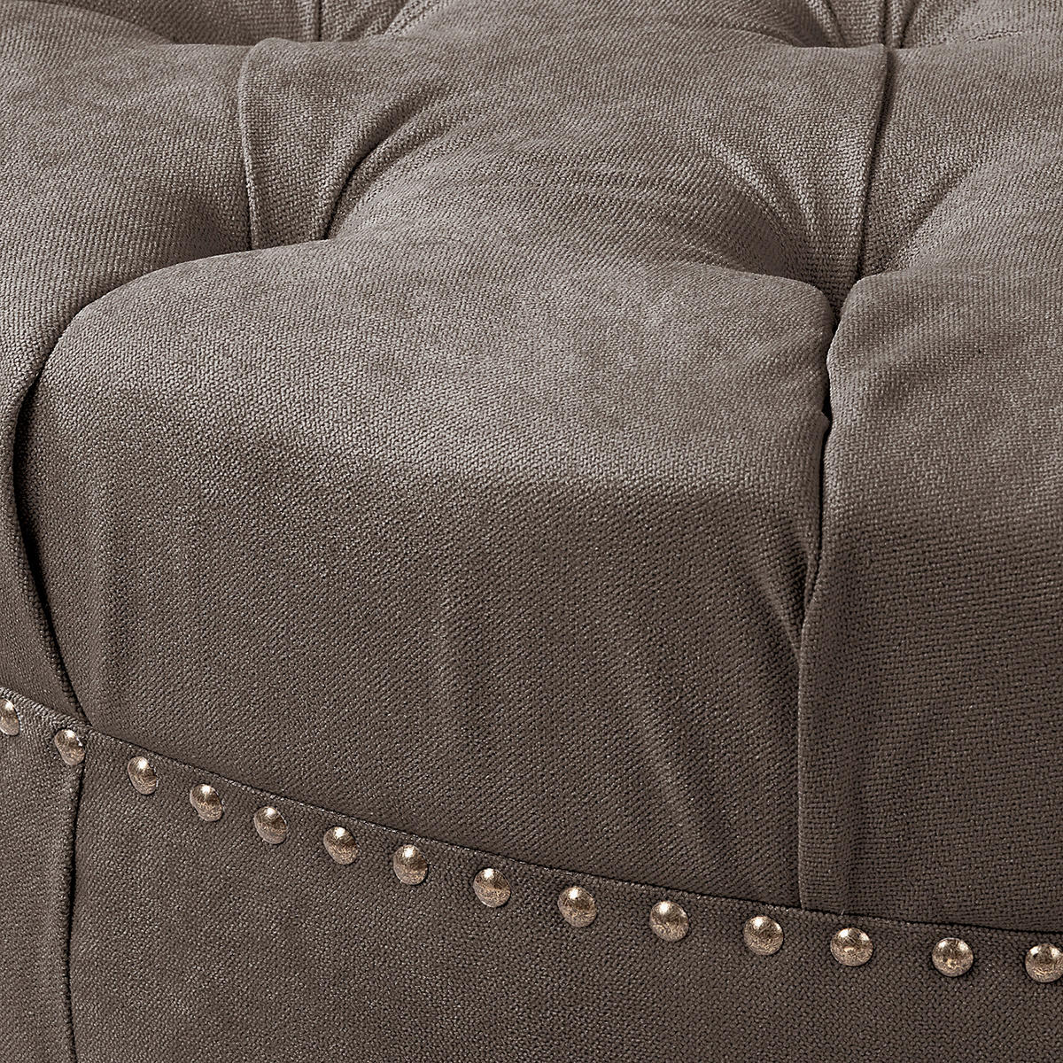 HOCKER Textil Graubraun  - Graubraun/Braun, Design, Holz/Textil (80/45/80cm) - Livetastic