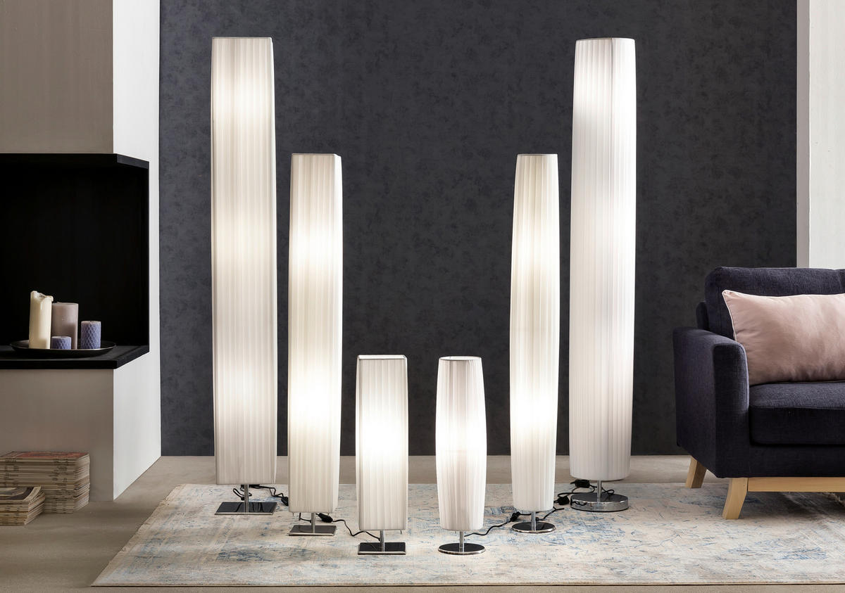 STEHLEUCHTE  20/160/20 cm   - Silberfarben/Weiß, Design, Kunststoff/Metall (20/160/20cm) - P & B