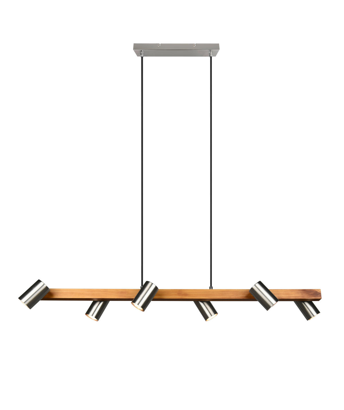 HÄNGLAMPA Marley 115/20/150 cm  - nickelfärgad, Lifestyle, metall/trä (115/20/150cm) - Trio Leuchten