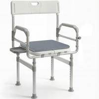 DUSCHHOCKER - Alufarben/Weiß, Trend, Kunststoff/Metall (58/106/46cm) - Milino