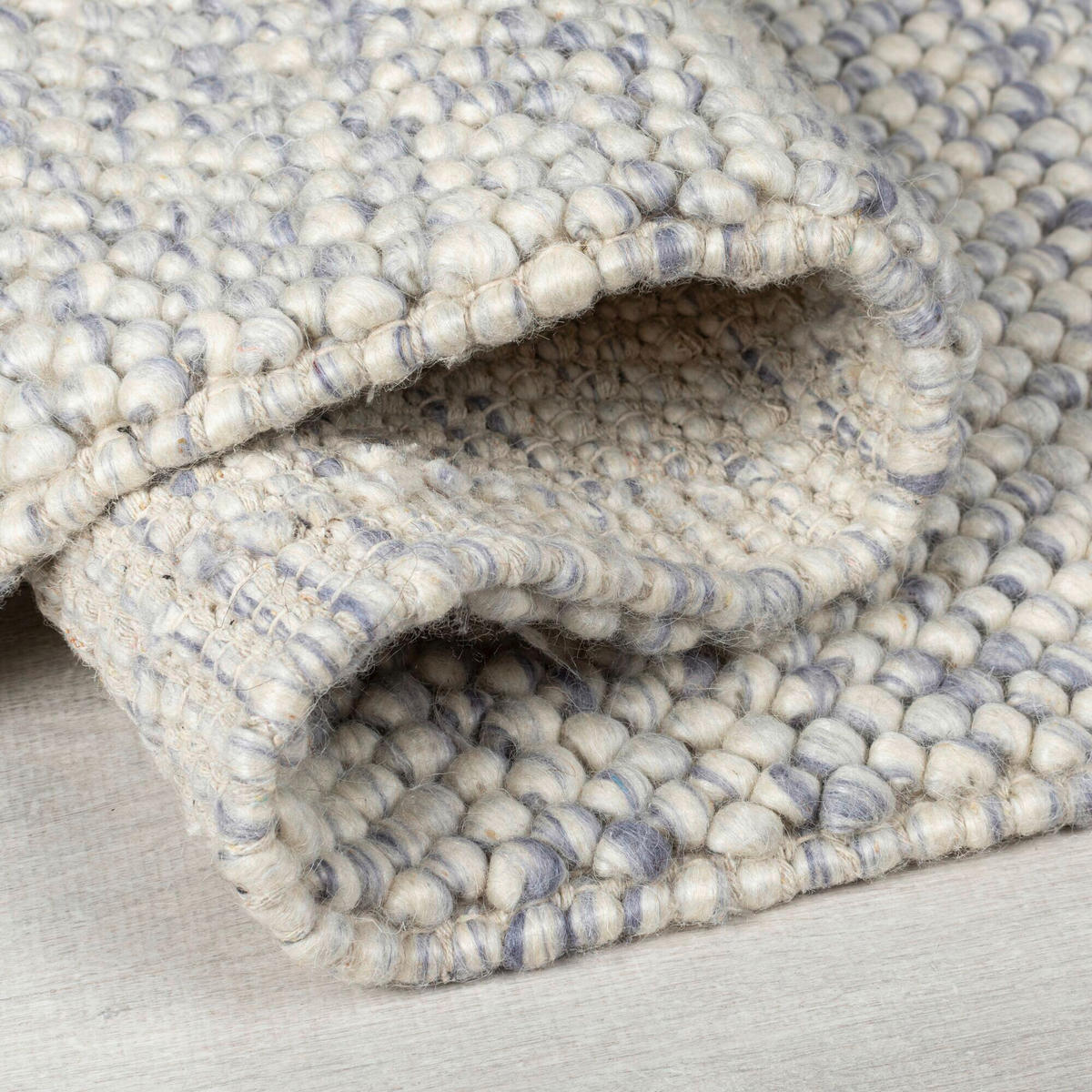 HANDWEBTEPPICH 160/230 cm MINERALS Blau, Creme  - Blau/Creme, KONVENTIONELL, Textil (160/230cm)