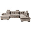 WOHNLANDSCHAFT in Mikrovelours Creme  - Creme/Schwarz, KONVENTIONELL, Kunststoff/Textil (127/334/217cm) - Carryhome