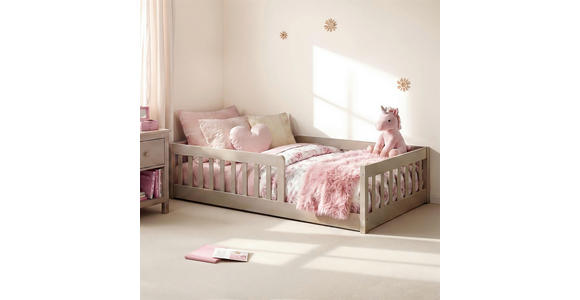 BODENBETT. 120/200 cm  in Kaschmir  - Kaschmir/Naturfarben, KONVENTIONELL, Holz (120/200cm) - Carryhome