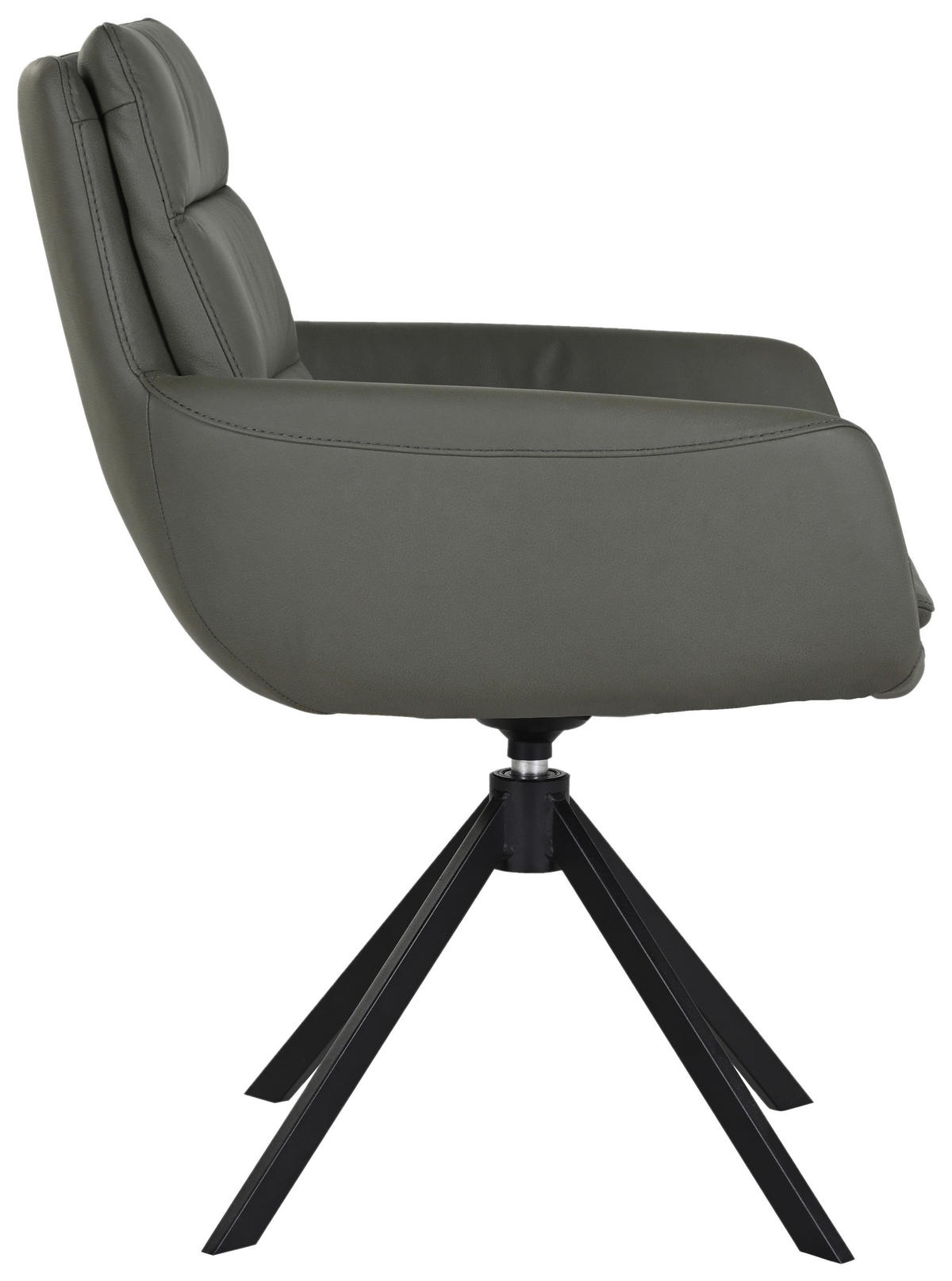 STOL MED ARMSTÖD stål äkta läder pigmenterad  - grön/svart, Design, metall/läder (62,5/89/66,5cm) - Dieter Knoll