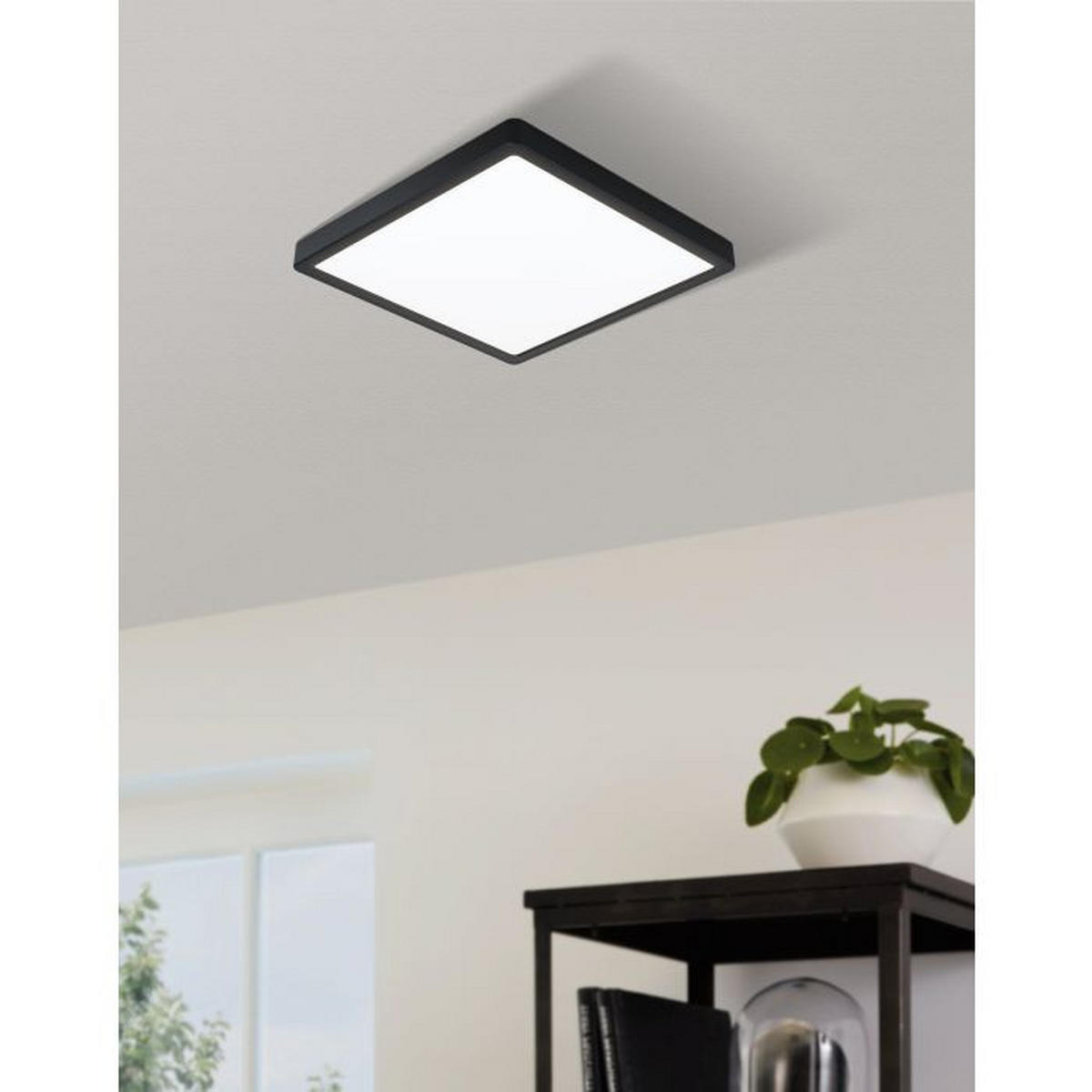 STROPNA LED-SVETILKA  Fueva 5 /2100 lm/4000 K// - črna/bela, Basics, kovina/umetna masa (21/21/2,8cm)