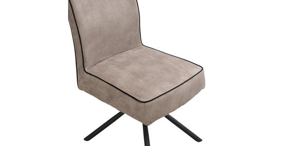 STUHL - Taupe/Schwarz, Design, Textil/Metall (46,5/91/62,5cm) - Ambia Home