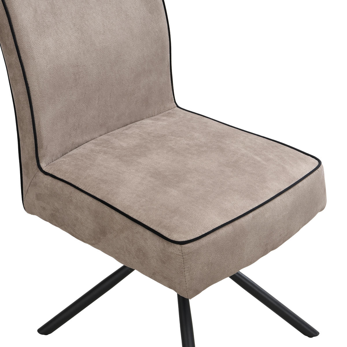 STUHL - Taupe/Schwarz, Design, Textil/Metall (46,5/91/62,5cm) - Ambia Home