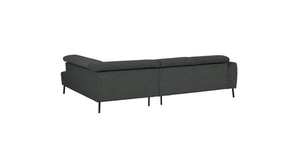 ECKSOFA in Chenille Dunkelgrau  280/205 cm  - Dunkelgrau/Schwarz, Design, Textil/Metall (280/205cm) - Xora