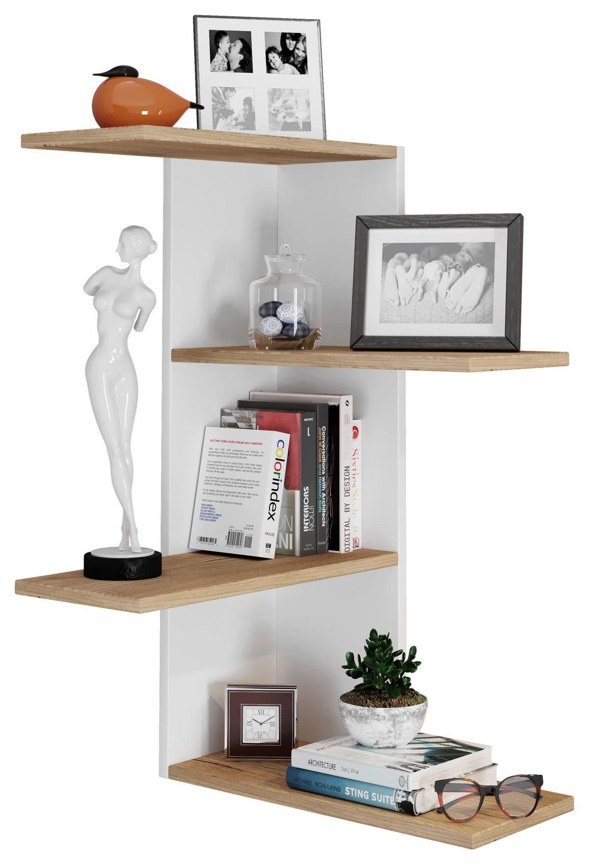 HÖRNHYLLA i 45/77/45 cm vit, honungsek  - vit/honungsek, Lifestyle, trämaterial (45/77/45cm) - MID.YOU